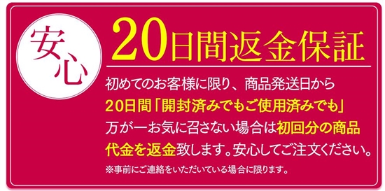 20日間の返金保証